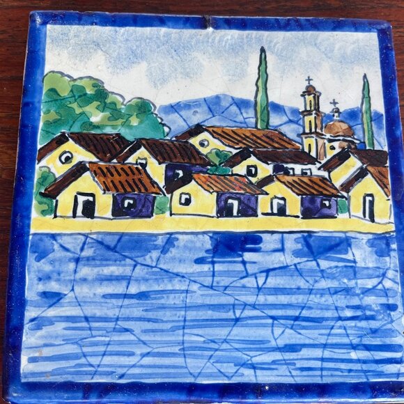 Italian Majolica Tile Trivet - Picture 1 of 3